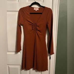 Lisa Says Gah brown flowy dress